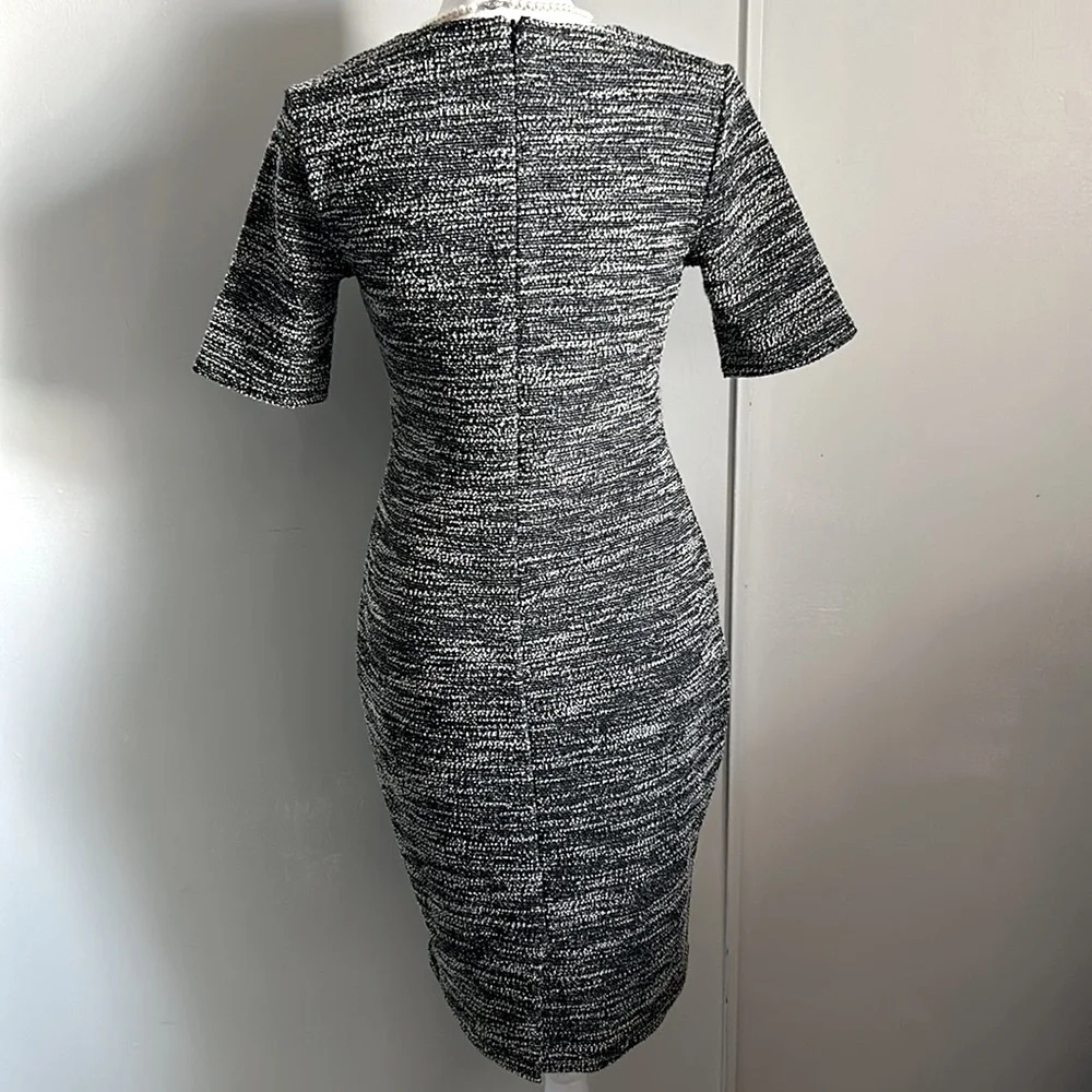 Banana Republic Women’s Boucle Tweed Textured Short Sleeve Midi Dress - Picture 5 of 7